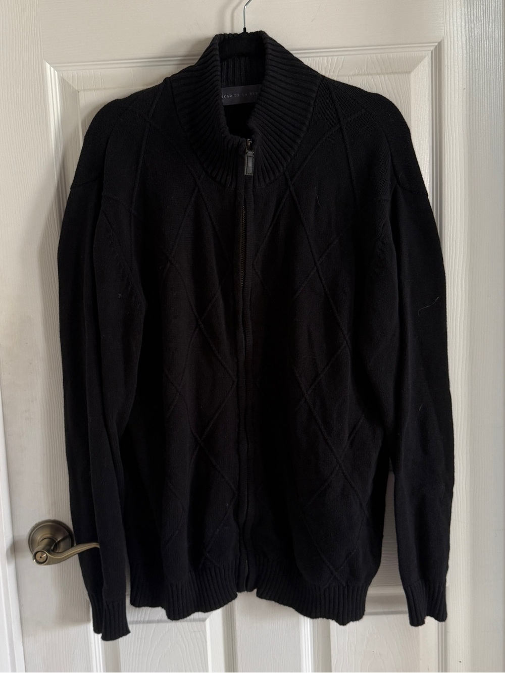 oscar de la renta zip up sweater